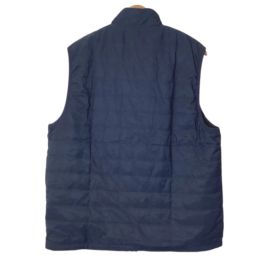 Banana Republic Mens Navy Blue Quilted Puffer Vest Full Zip Jersey Lined - Large